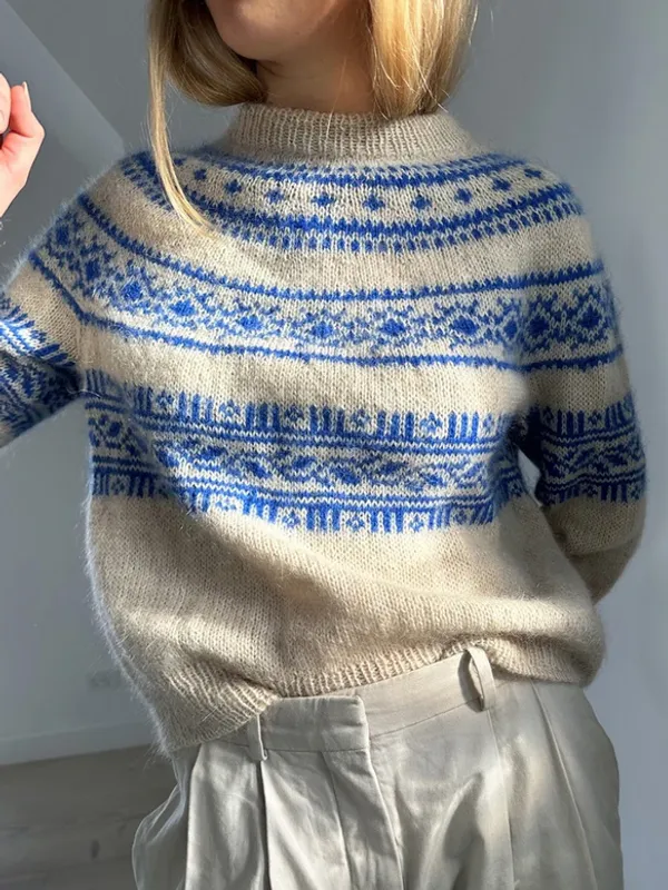 Le Knit Porcelain Yoke Sweater