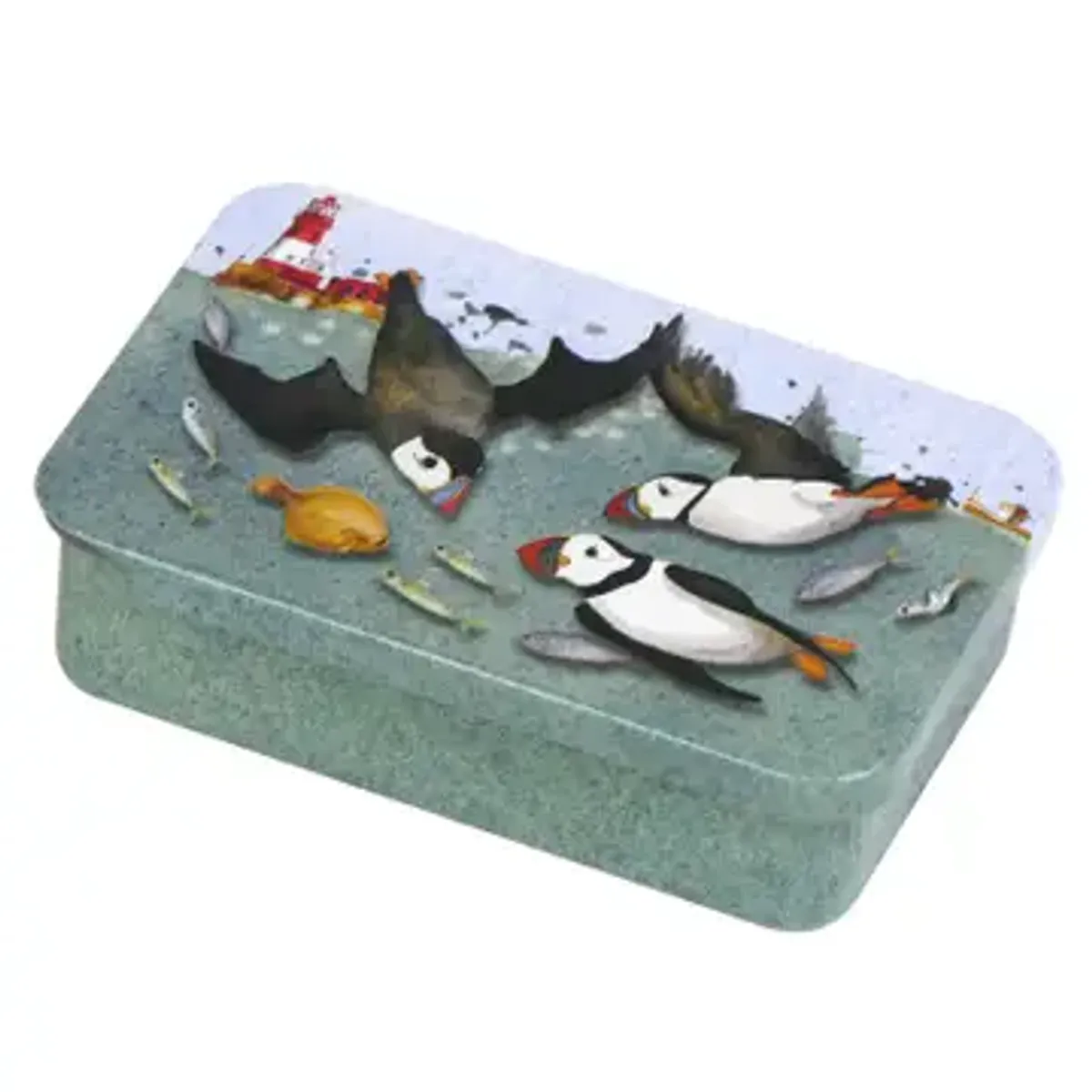 Liten tinnboks - Diving Puffins